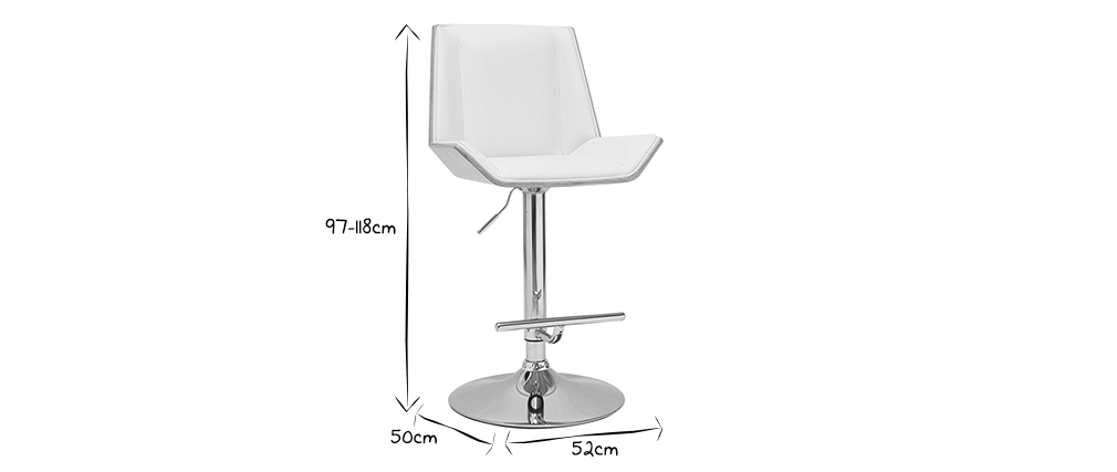Tabouret de bar design blanc et bois clair MELKIOR