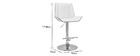 Tabouret de bar design blanc et bois clair MELKIOR
