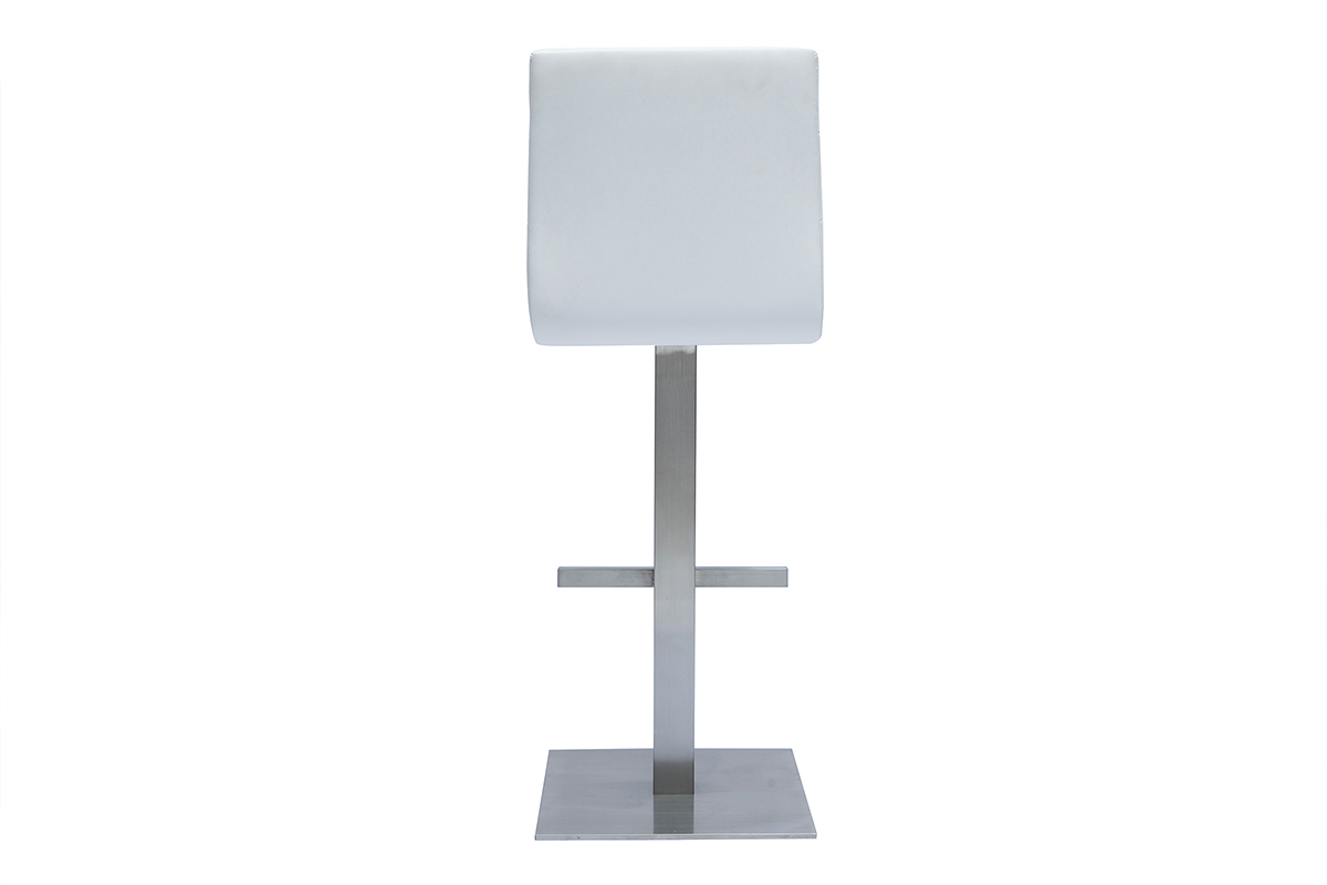 Tabouret de bar design blanc et inox bross NENY