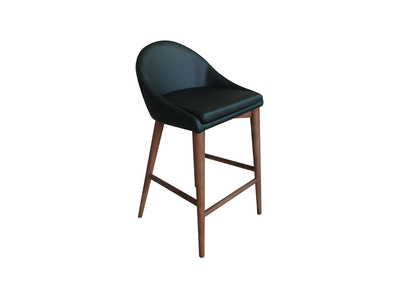 Tabouret de bar design bois PU noir 65cm DALIA