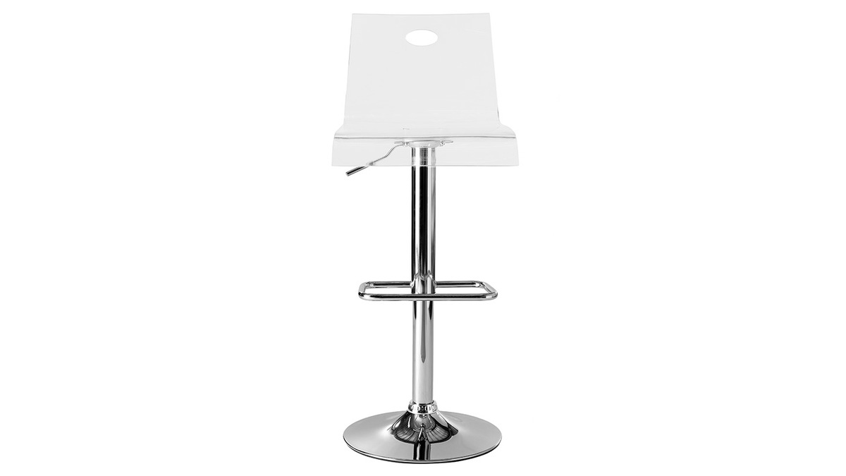 Tabouret de bar design en plexiglas transparent (lot de 2) SATURNE