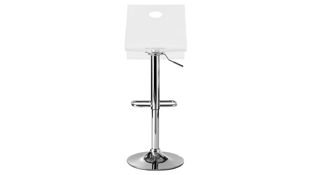 Tabouret de bar design en plexiglas transparent (lot de 2) SATURNE