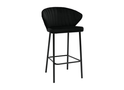 Tabouret de bar design en velours noir H68 cm DALLY