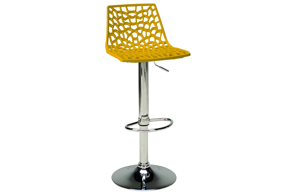 Tabouret de bar design jaune ATRAX