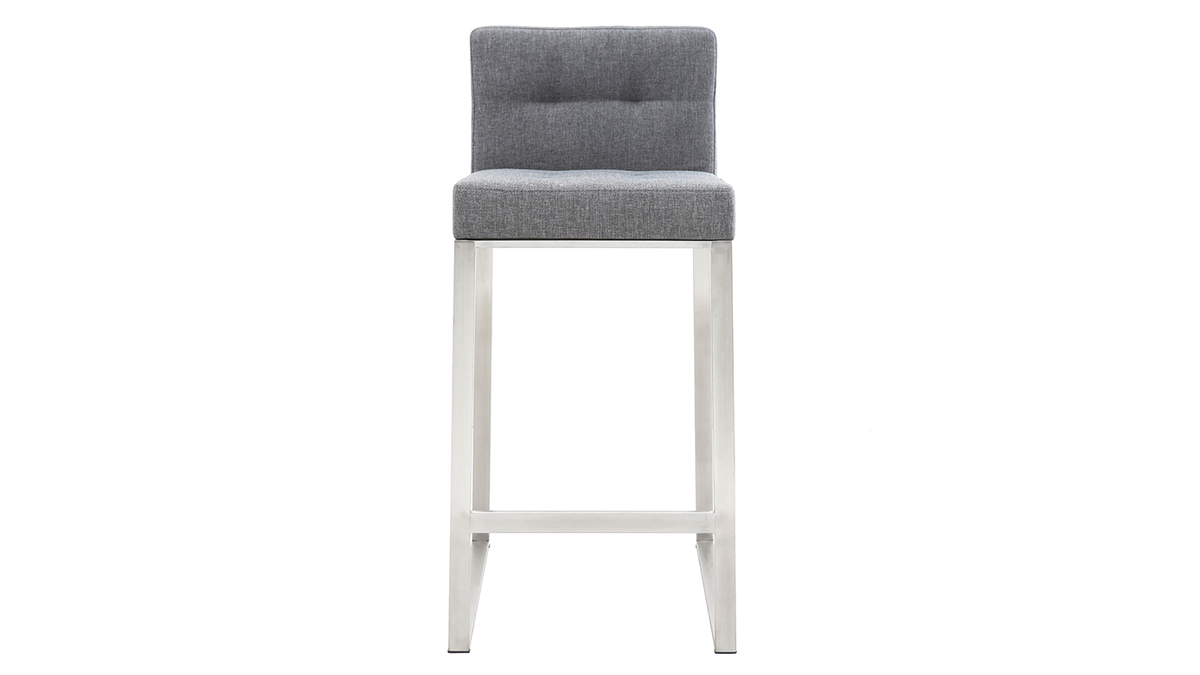 Tabouret de bar design mtal et tissu gris fonc 66 cm (lot de 2) HALEY