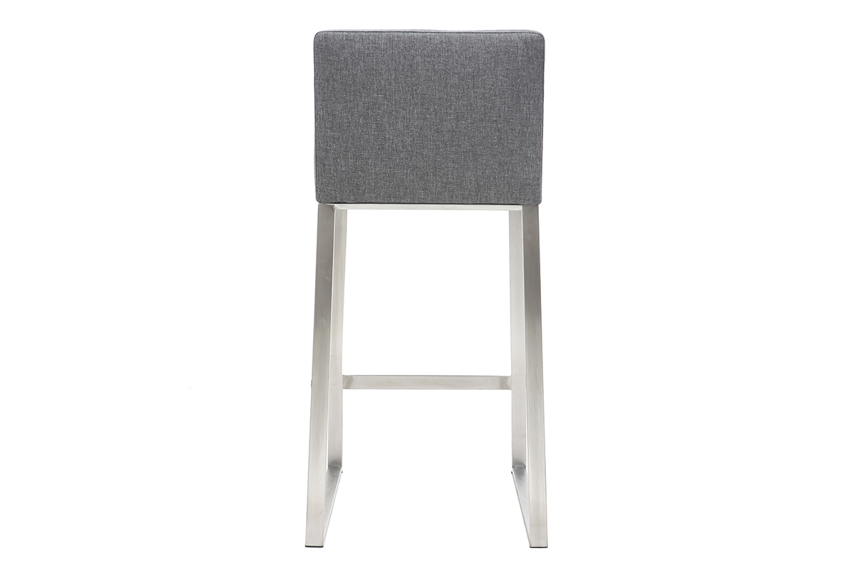 Tabouret de bar design métal et tissu gris foncé 66 cm (lot de 2) HALEY