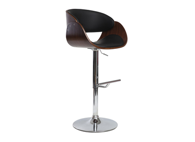 Tabouret de bar design noir et bois BENT
