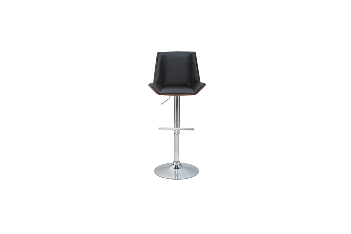 Tabouret de bar design noir et bois fonc MELKIOR