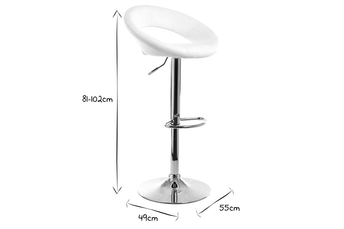 Tabouret de bar design noir NEWTON