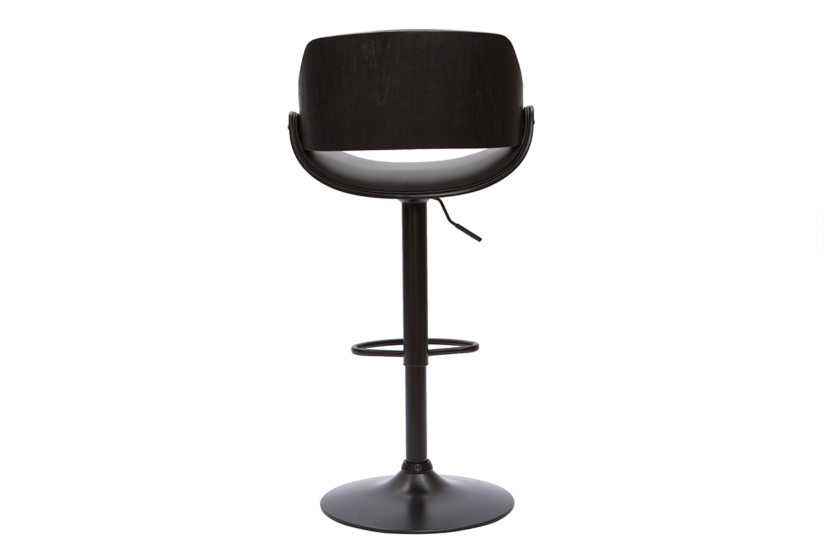 Tabouret de bar design noir réglable pivotant 360° CLASH