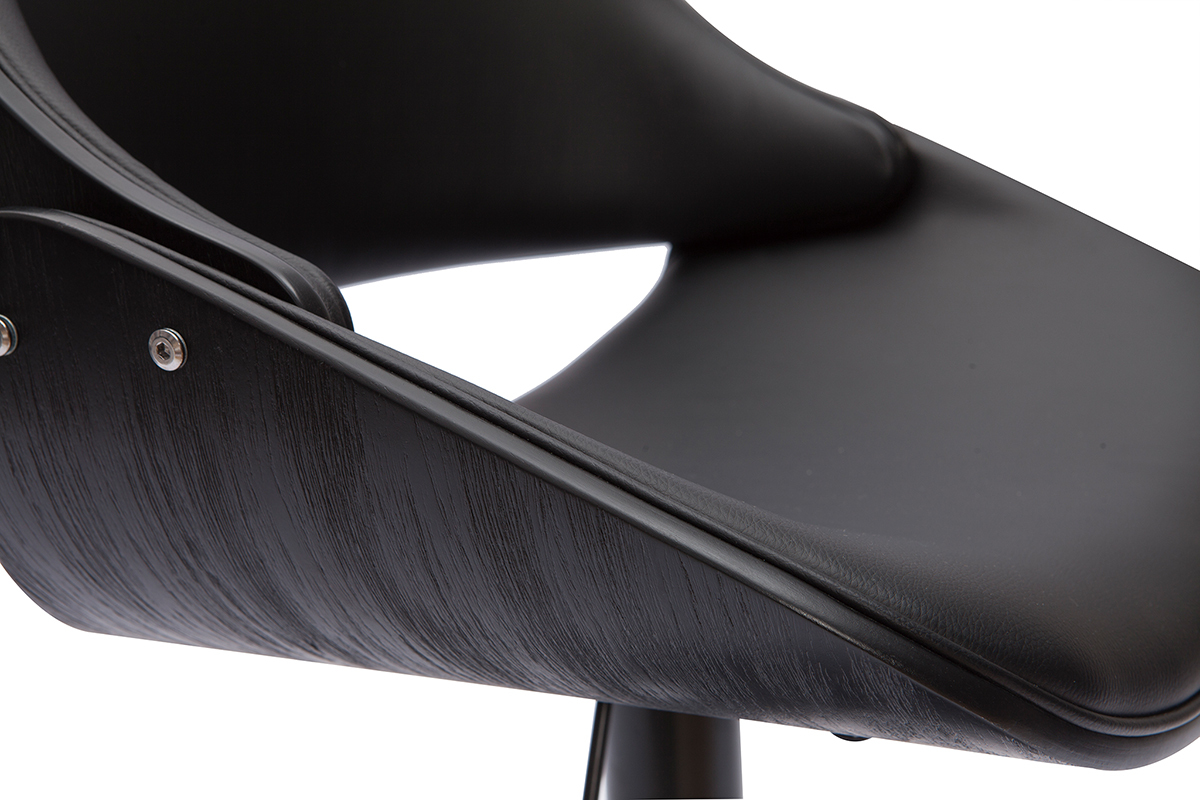 Tabouret de bar design noir réglable pivotant 360° CLASH