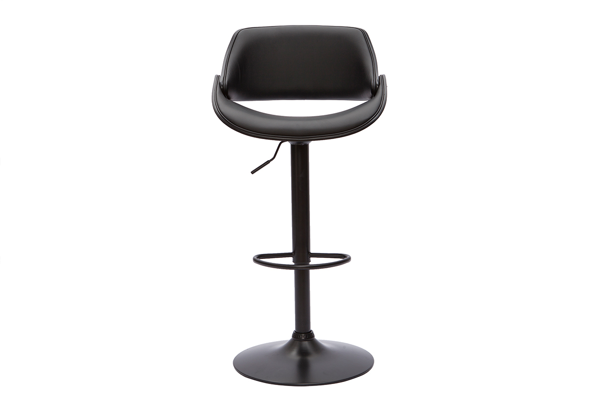 Tabouret de bar design noir réglable pivotant 360° CLASH