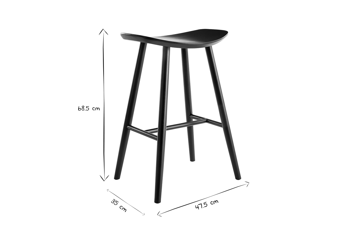 Tabouret de bar design noyer DEMORY