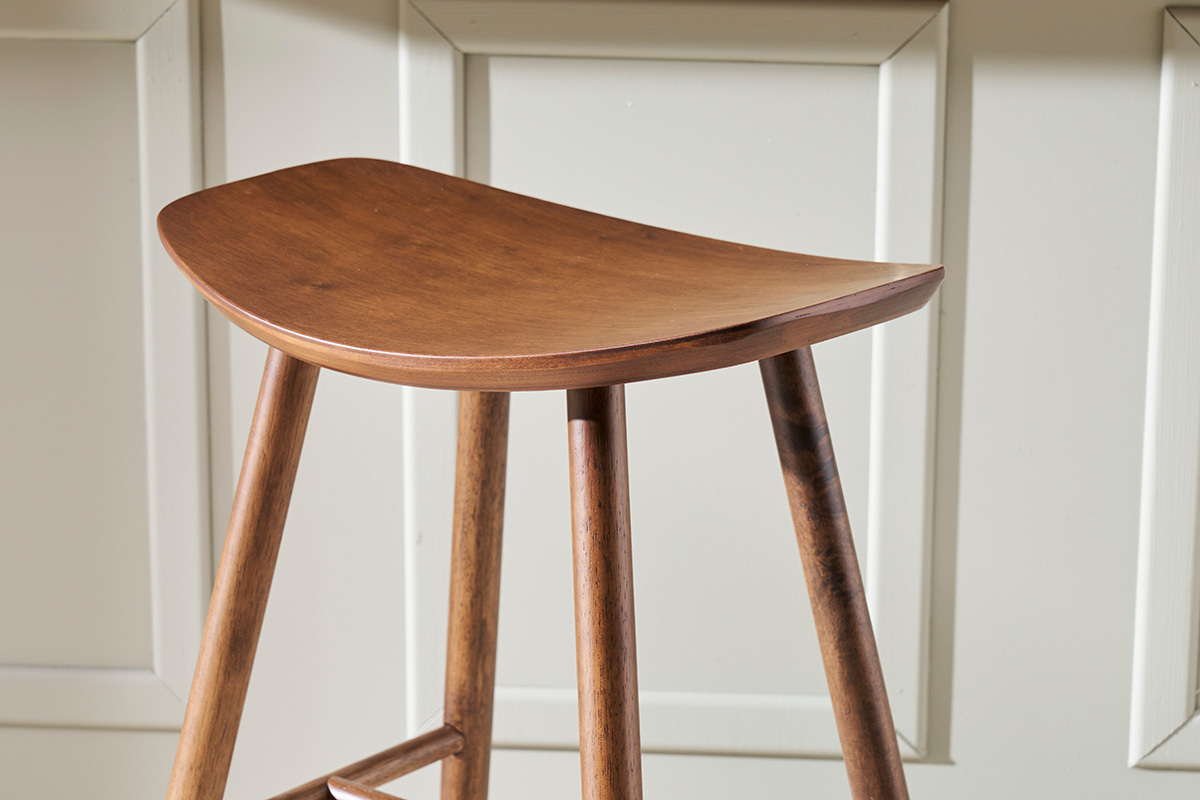 Tabouret de bar design noyer DEMORY
