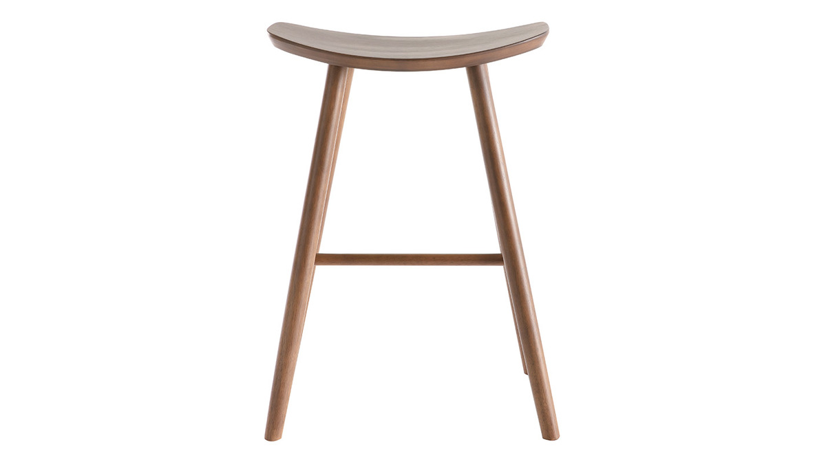 Tabouret de bar design noyer H65 cm DEMORY