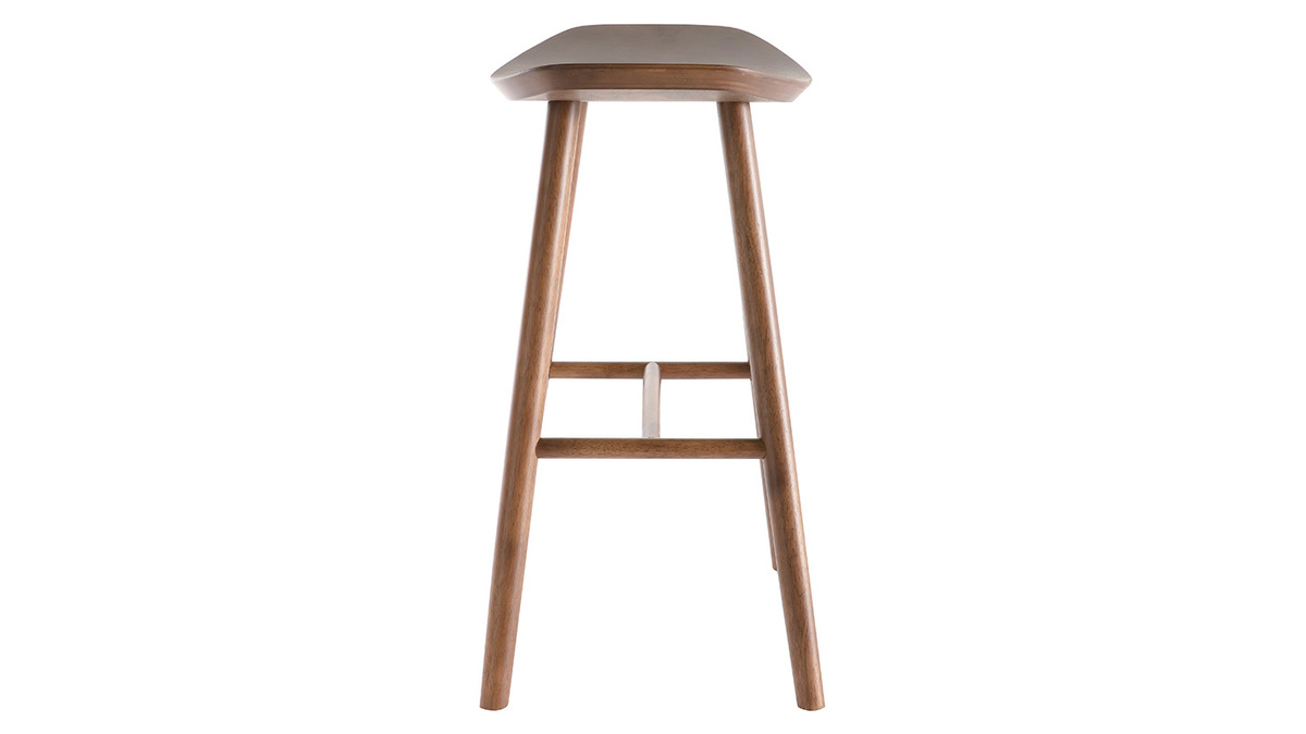 Tabouret de bar design noyer H65 cm DEMORY