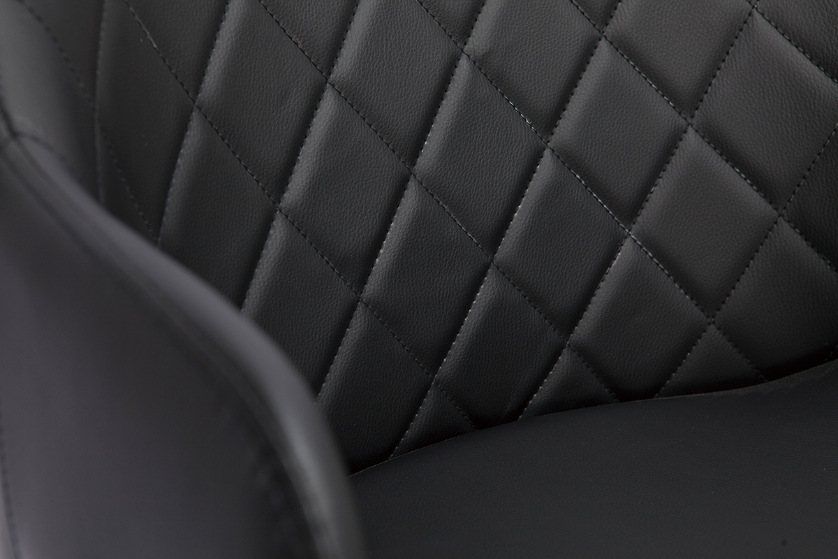 Tabouret de bar design pivotant 360� noir et bois fonc� H65 cm LUCIEN