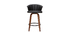 Tabouret de bar design pivotant noir et bois fonc&eacute; H65cm ALBIN