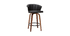 Tabouret de bar design pivotant noir et bois fonc&eacute; H65cm ALBIN