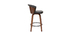 Tabouret de bar design pivotant noir et bois fonc&eacute; H65cm ALBIN