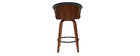 Tabouret de bar design pivotant noir et bois fonc&eacute; H65cm ALBIN