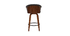 Tabouret de bar design pivotant noir et bois fonc&eacute; H65cm ALBIN