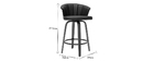 Tabouret de bar design pivotant noir et bois fonc&eacute; H65cm ALBIN