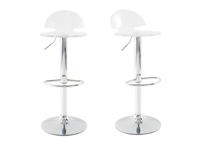 Tabouret de bar design plexiglas transparent lot de 2 ORION