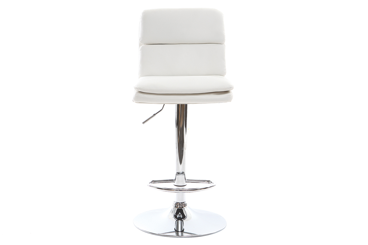Tabouret de bar design PU blanc (lot de 2) CLARK