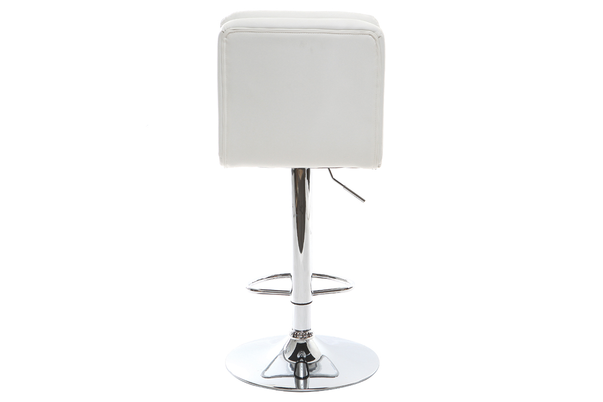 Tabouret de bar design PU blanc (lot de 2) CLARK