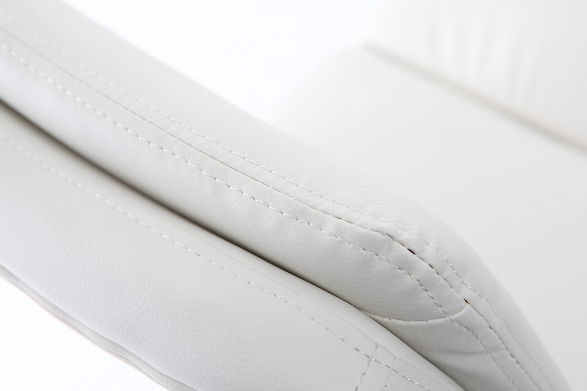 Tabouret de bar design PU blanc (lot de 2) CLARK