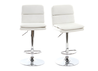 Tabouret de bar design PU blanc (lot de 2) CLARK