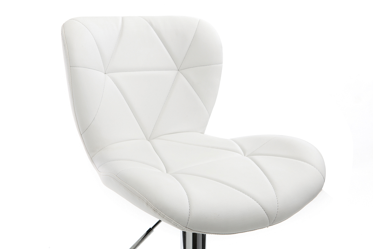 Tabouret de bar design PU blanc lot de 2 DEREK