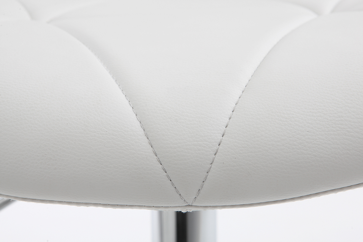 Tabouret de bar design PU blanc lot de 2 DEREK