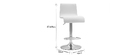 Tabouret de bar design r&eacute;glable blanc et bois clair (lot de 2) DELICACY