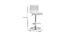 Tabouret de bar design r&eacute;glable blanc et bois clair (lot de 2) DELICACY