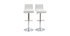 Tabouret de bar design r&eacute;glable blanc et bois clair (lot de 2) DELICACY