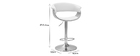 Tabouret de bar design r&eacute;glable blanc et bois clair OKTAV