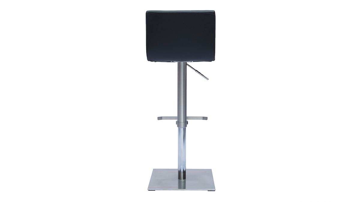 Tabouret de bar design rglable noir et inox bross SHEINA