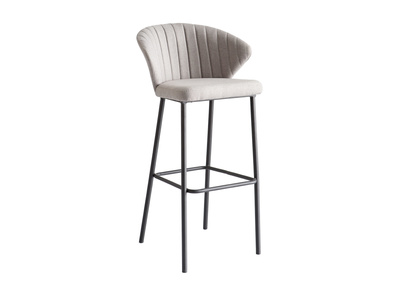 Tabouret de bar design tissu gris 75 cm DALLY