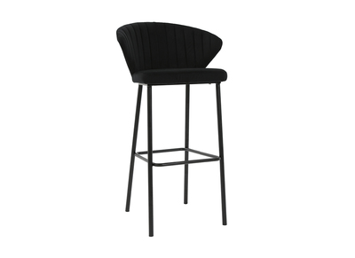 Tabouret de bar design velours noir H78 cm DALLY - Miliboo & St&eacute;phane Plaza