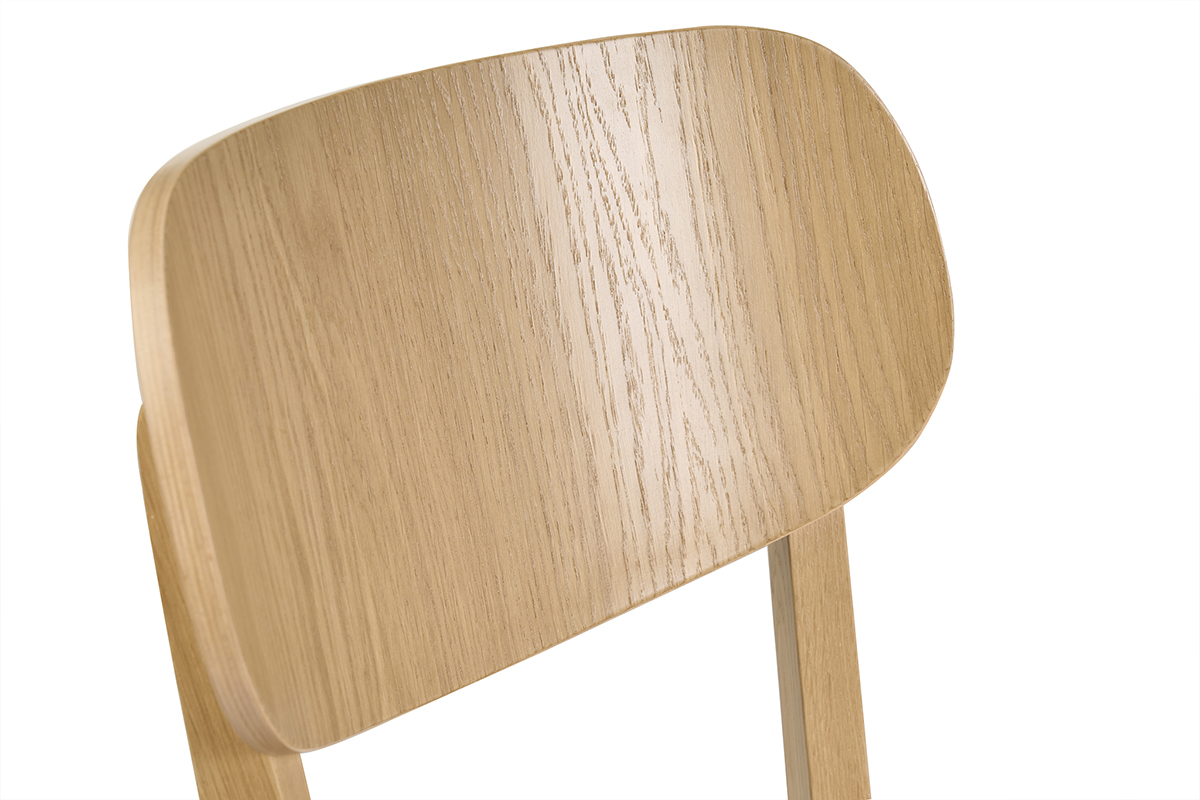 Tabouret de bar en bois clair ch�ne et tissu effet velours textur� vert kaki H65 cm LUCIA