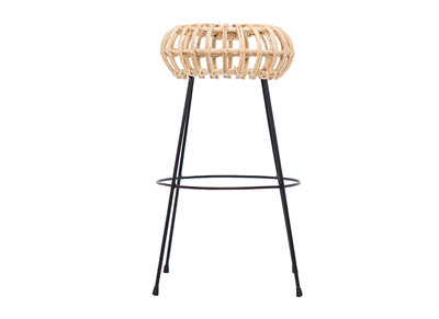 Tabouret de bar en rotin pieds métal HOLLOW - Tabouret de bar en rotin pieds métal HOLLOW