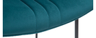 Tabouret de bar en velours bleu p&eacute;trole et m&eacute;tal H65 cm GOTHAM