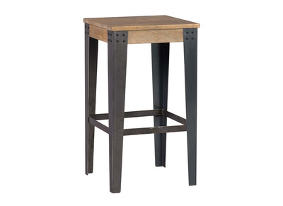 Tabouret de bar industriel métal et bois manguier massif H65 cm MADISON