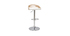 Tabouret de bar r&eacute;glable design bois clair et blanc MANO