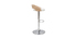 Tabouret de bar r&eacute;glable design bois clair et blanc MANO