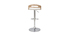 Tabouret de bar r&eacute;glable design bois clair et blanc MANO