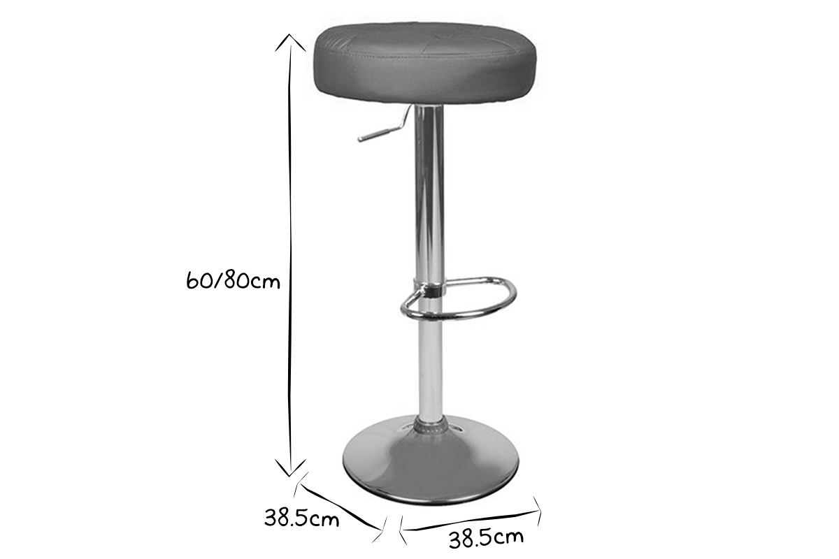 Tabouret de bar rouge Pluton