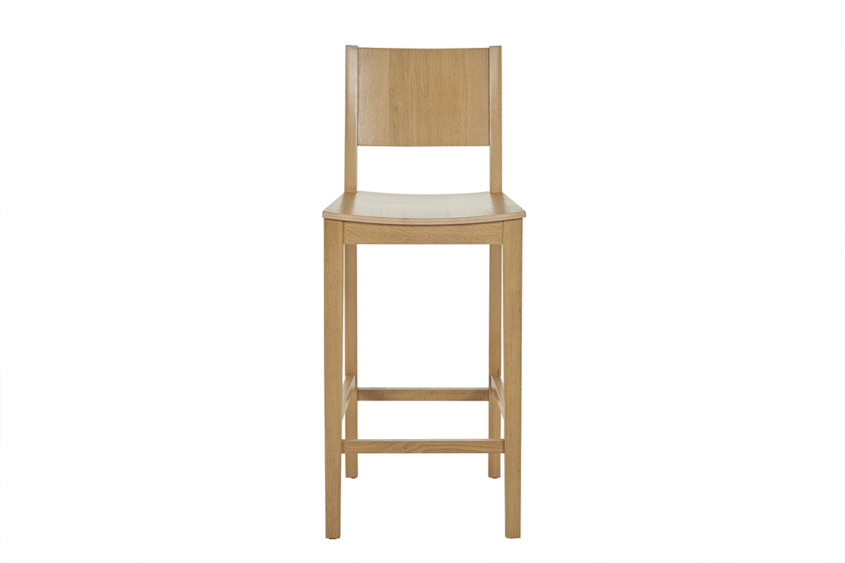 Tabouret de bar scandinave bois chne H65 cm MELVIL